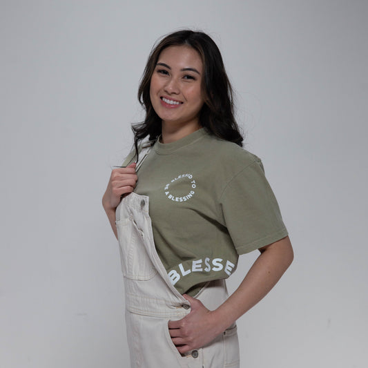 Blessed to Be a Blessing Circle Tee - Khaki